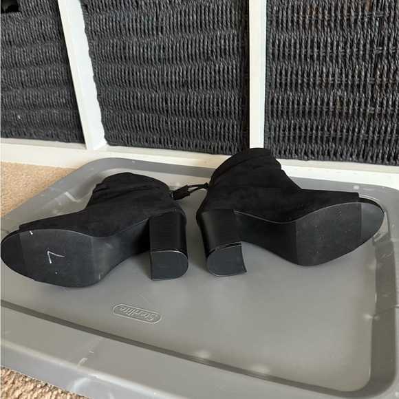 a.n.a Black Suede Ankle Booties - Picture 3 of 11